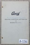 Avey-Avey #2 & #3 Aveymatic Drill Operator Manual Parts List-#2-#3 -MA-6-01